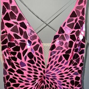 Sherri hill 54149 stunning cut glass gown pink size 12